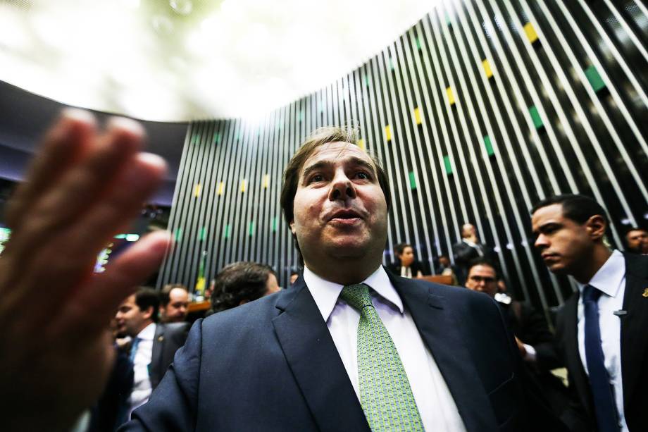 Rodrigo Maia (DEM-RJ), que concorre ao cargo de presidente da Câmara, em Brasília (DF) - 02/02/2017