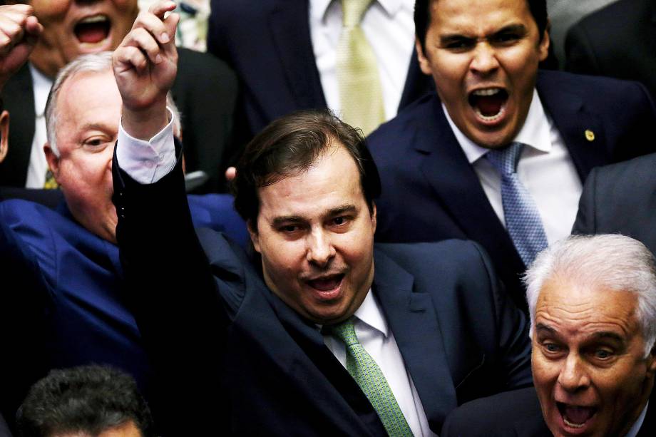O deputado federal Rodrigo Maia (DEM-RJ) foi reeleito presidente da Câmara dos Deputados em primeiro turno - 02/02/2017