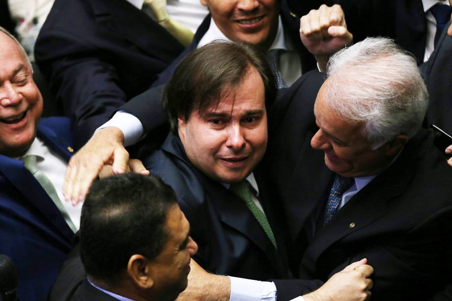 O deputado federal Rodrigo Maia (DEM-RJ) foi reeleito presidente da Câmara dos Deputados em primeiro turno - 02/02/2017