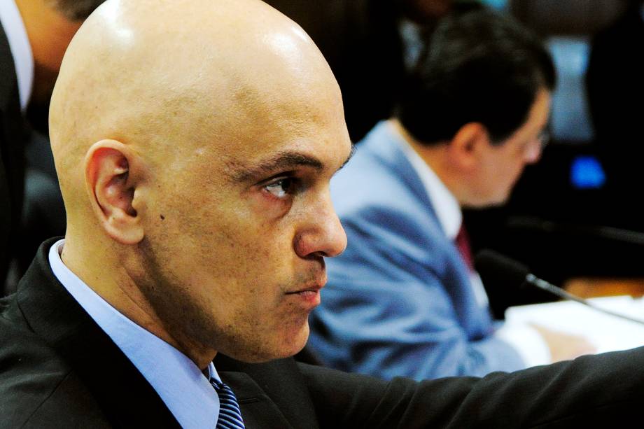 Alexandre de Moraes, indicado pelo presidente Michel Temer para o cargo de ministro do Supremo Tribunal Federal (STF), durante sua sabatina pela Comissão de Constituição, Justiça e Cidadania (CCJ)