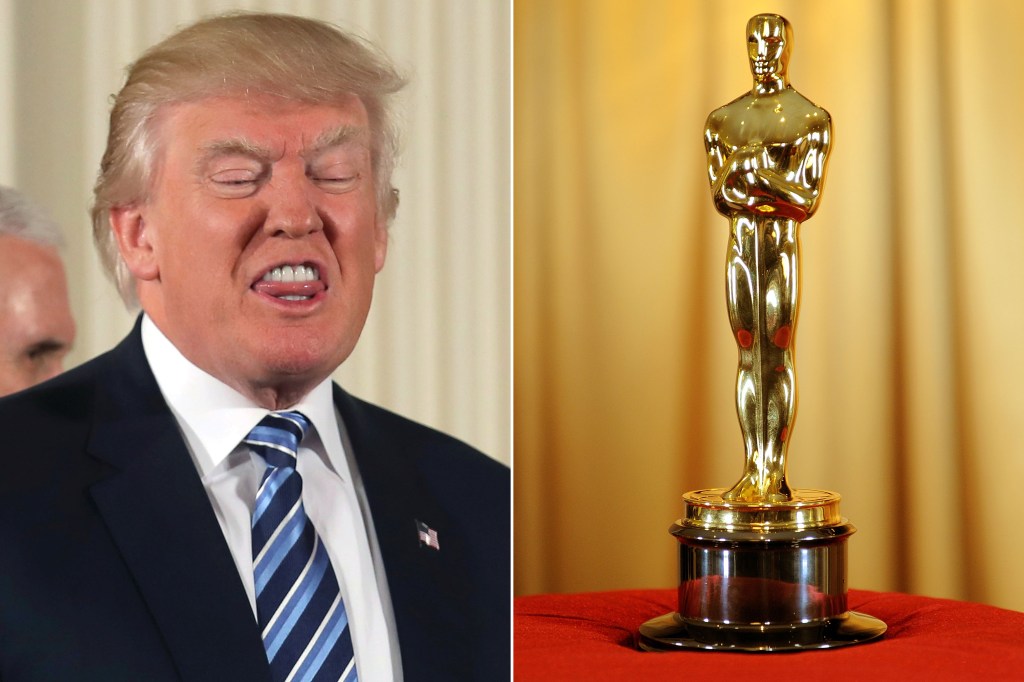 Donald Trump e a estatueta do Oscar