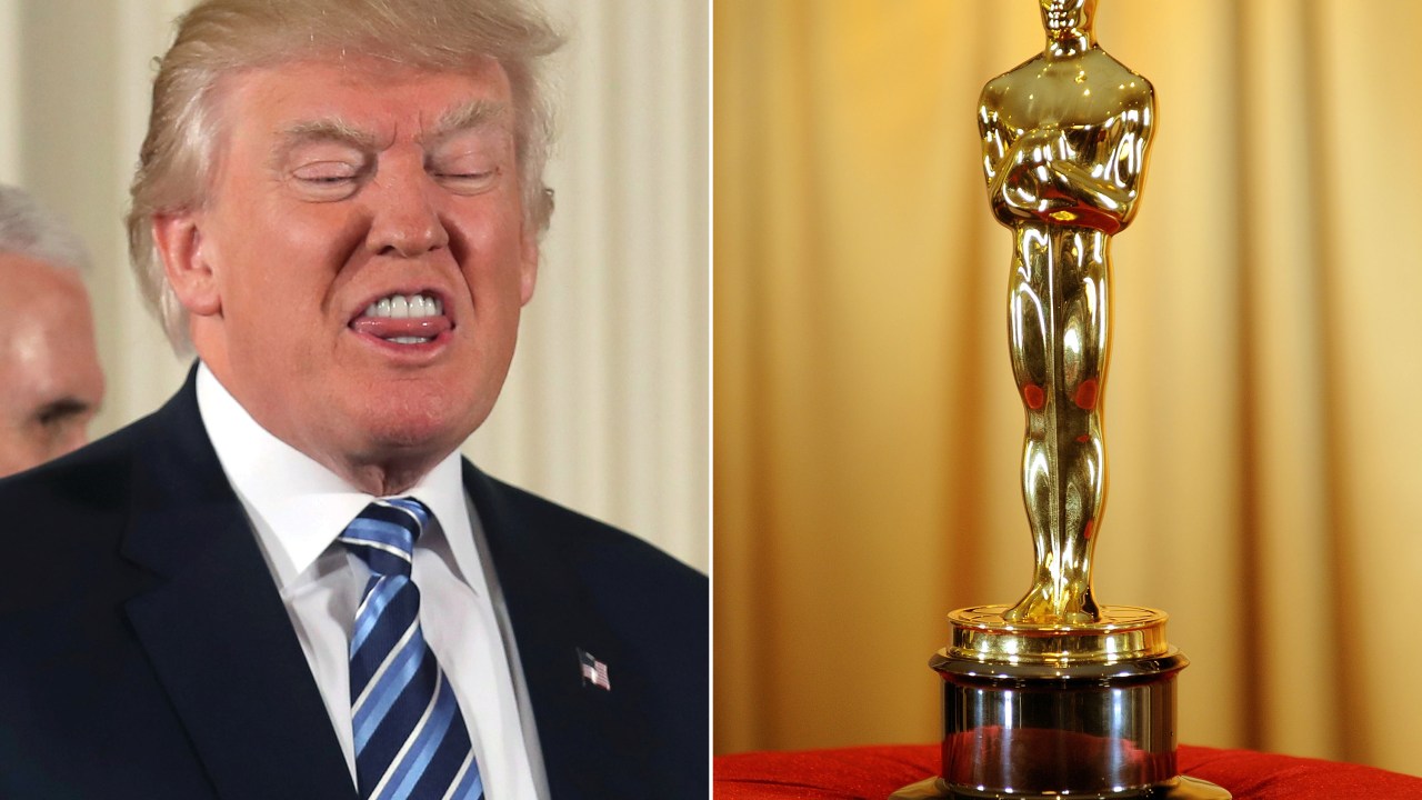 Donald Trump e a estatueta do Oscar