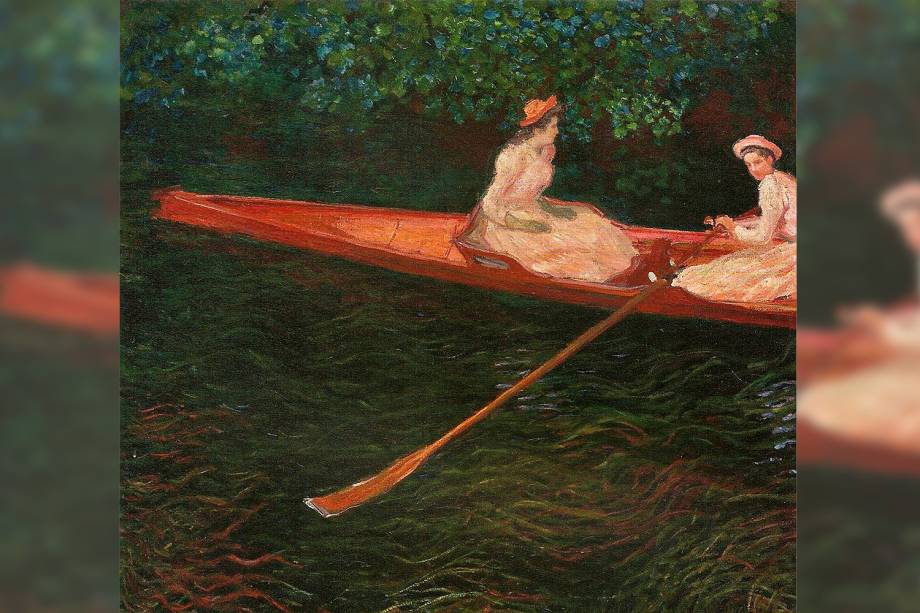 "A Canoa Sobre o Epte" por Claude Monet