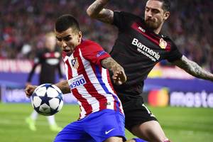 Angel Correa durante a partida do Atlético de Madri contra o Bayer Leverkusen - 15/03/2017