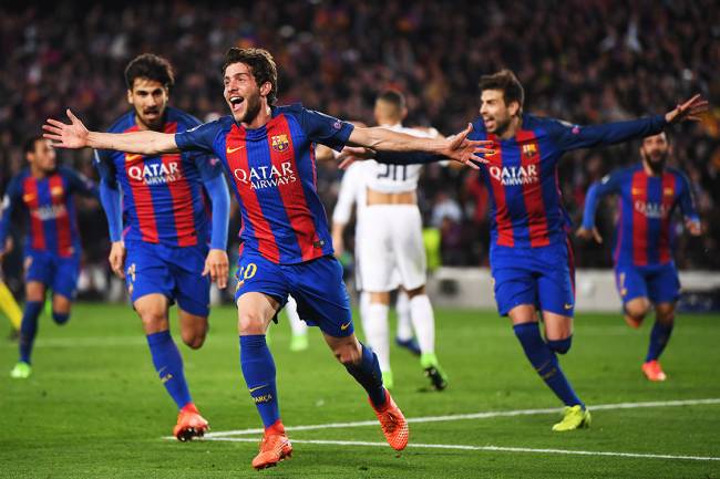 Barcelona comemora vitória contra PSG após virada histórica no Camp Nou, no Barcelona
