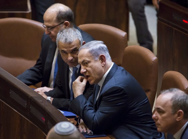 Primeiro Ministro israelense, Benjamin Netanyahu, durante conferência em Jerusalém