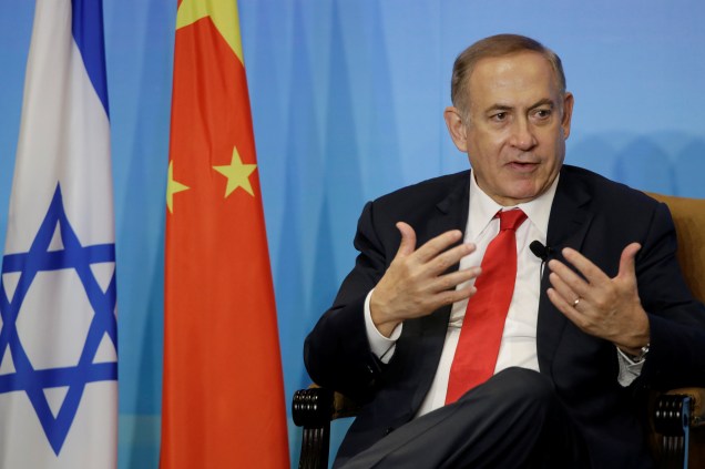 Primeiro Ministro israelense, Benjamin Netanyahu, durante visita à China