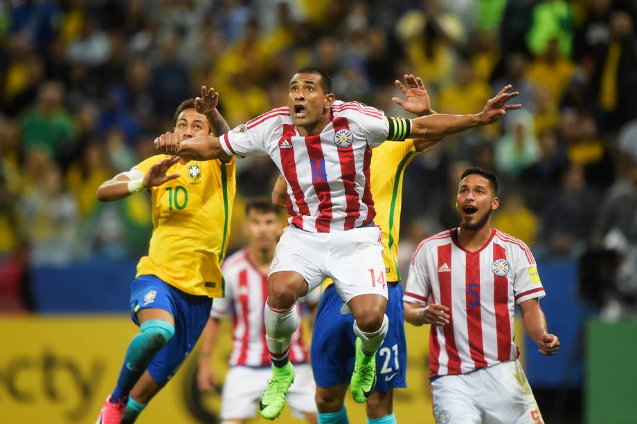 Neymar durante partida entre Brasil e Paraguai válida pela 14ª rodada das Eliminatórias da Copa do Mundo Rússia 2018, na Arena Itaquera, em São Paulo - 28/03/2017