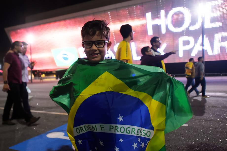 Torcida durante a partida entre Brasil e Paraguai válida pela 14ª rodada das Eliminatórias da Copa do Mundo Rússia 2018, na Arena Itaquera, em São Paulo - 28/03/2017