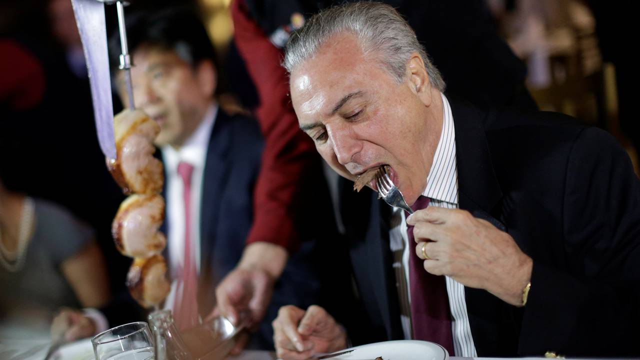 Michel Temer na churrascaria