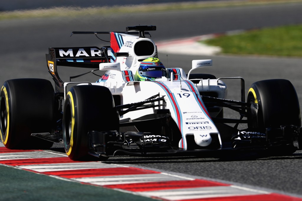 Felipe Massa durante testes da Williams em Barcelona