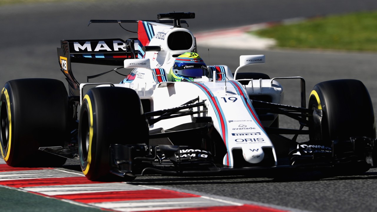 Felipe Massa durante testes da Williams em Barcelona