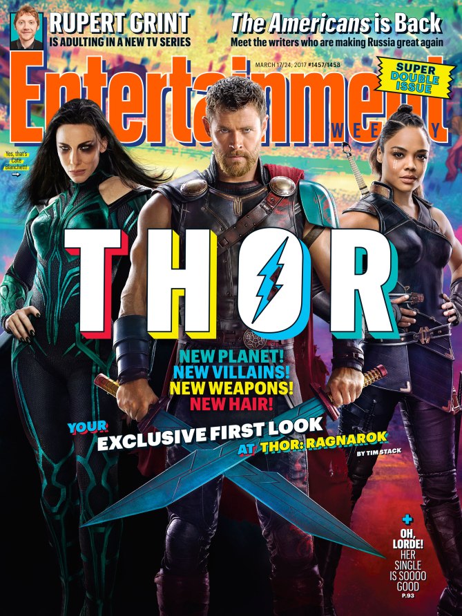 Capa da 'Entertainment Weekly' com elenco de Thor: Ragnarok