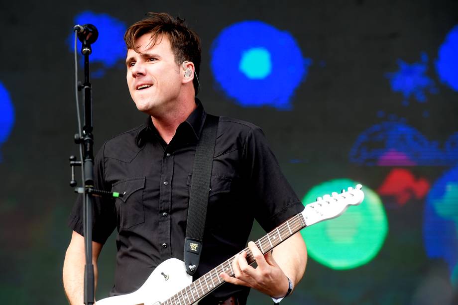 Jim Adkins, da banda Jimmy Eat World, se apresenta na sexta edição do Lollapalooza, no Autódromo de Interlagos em São Paulo