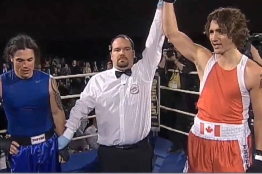 Justin Trudeau após luta contra Patrick Brazeau, em 2012