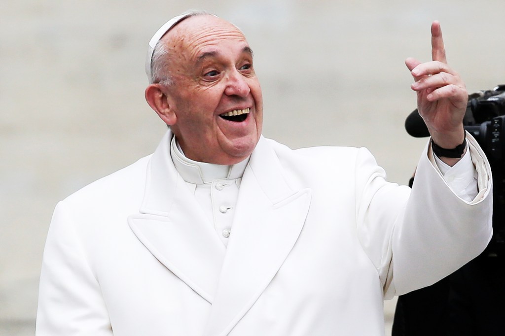 Papa Francisco durante audiência geral semanal realizada na Praça de São Pedro, no Vaticano - 22/02/2017
