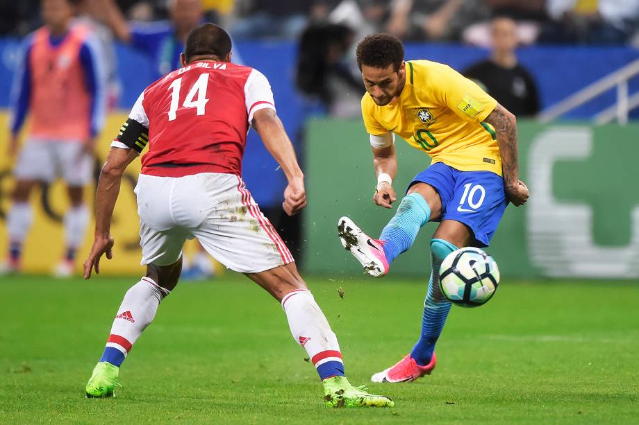 Neymar durante partida entre Brasil e Paraguai válida pela 14ª rodada das Eliminatórias da Copa do Mundo Rússia 2018, na Arena Itaquera, em São Paulo - 28/03/2017