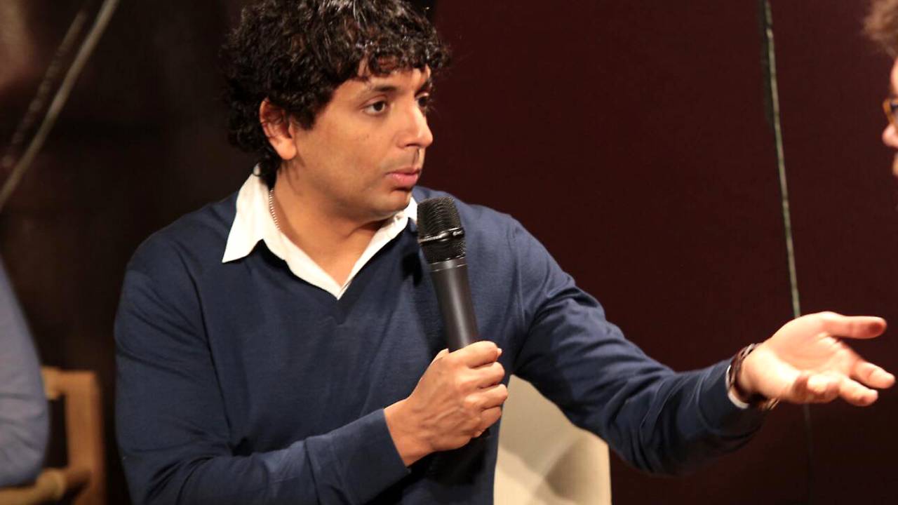 M. Night Shyamalan na coletiva de imprensa de "Fragmentado"