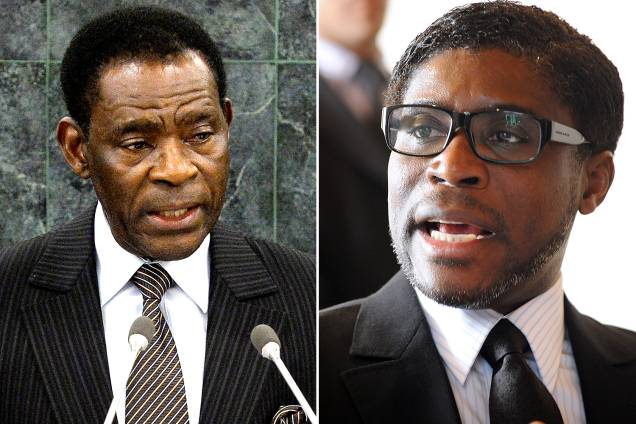 Teodoro Obiang, ditador da Guiné Equatorial, e o filho, também chamado Teodoro Obiang