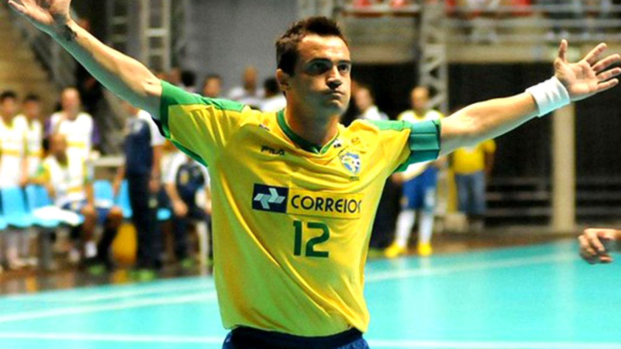 Falcão durante seu último jogo pela Seleção Brasileira de Futsal - 26/03/2016