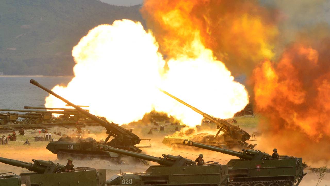 Exercício militar na Coreia do Norte