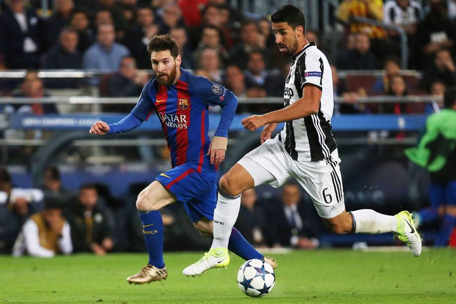 Lance no jogo entre Barcelona e Juventus, pela Liga dos Campeões