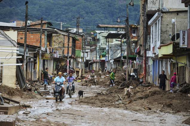 Área destruída pelas chuvas em Mocoa, na Colômbia - 02/04/2017 Área destruída pelas chuvas em Mocoa, na Colômbia - 02/04/2017