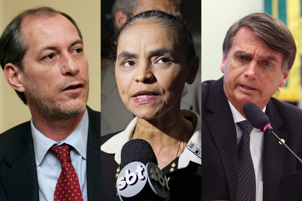 Ciro Gomes, Marina Silva e Jair Bolsonaro