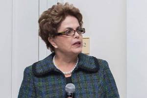 A ex-presidente Dilma Rousseff durante a Brazil Conference em Harvard, nos EUA