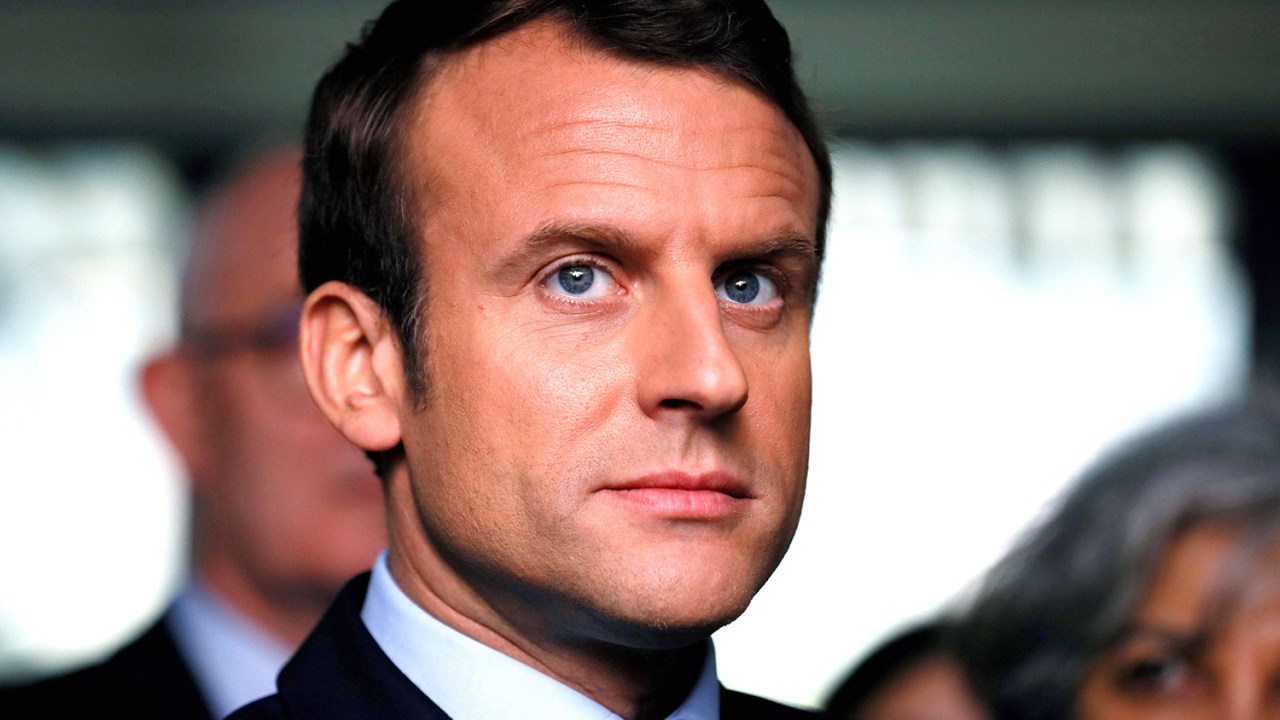 Emmanuel Macron, líder do Movimento político francês En Marche ! e candidato à presidência da França