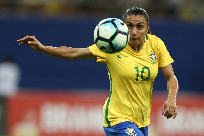 Marta durante amistoso Brasil x Bolívia em Manaus