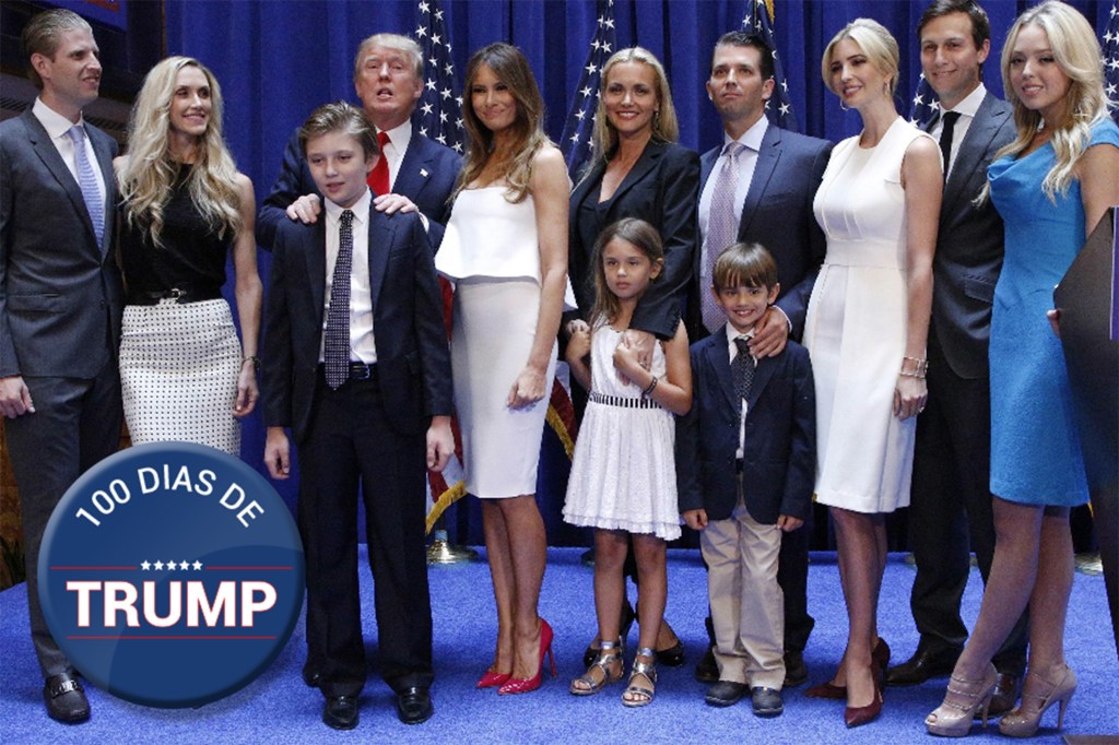 Família Trump - Melania, Ivanka, Tiffany, Donald Trump Jr. e Eric