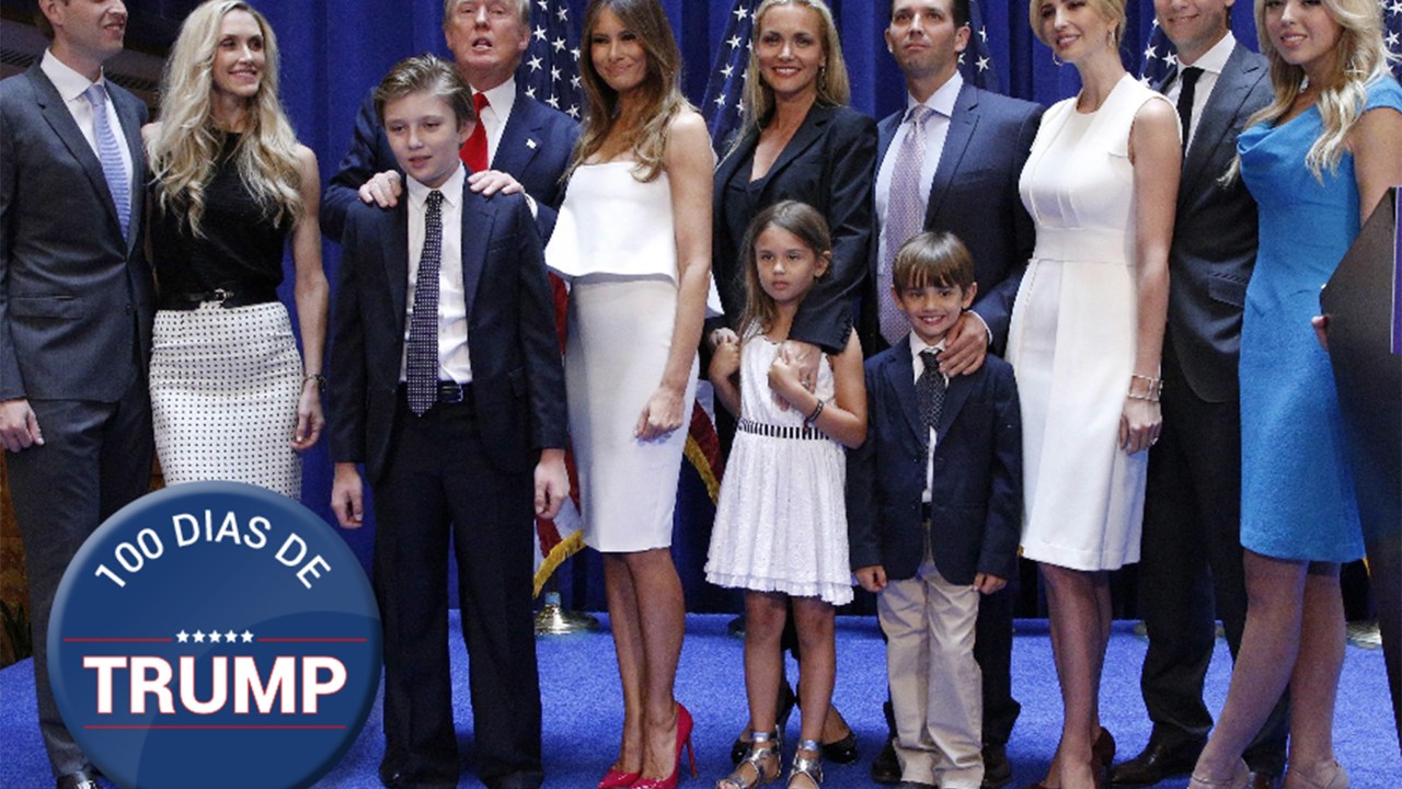 Família Trump - Melania, Ivanka, Tiffany, Donald Trump Jr. e Eric