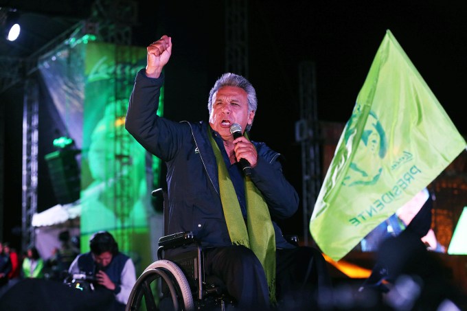 O candidato governista de esquerda, Lenín Moreno