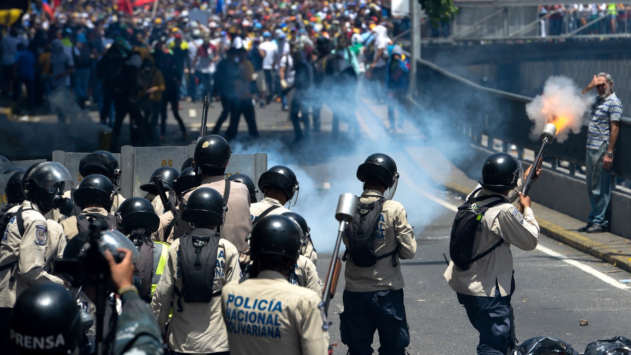 Protesto contra Nicolás Maduro em Caracas