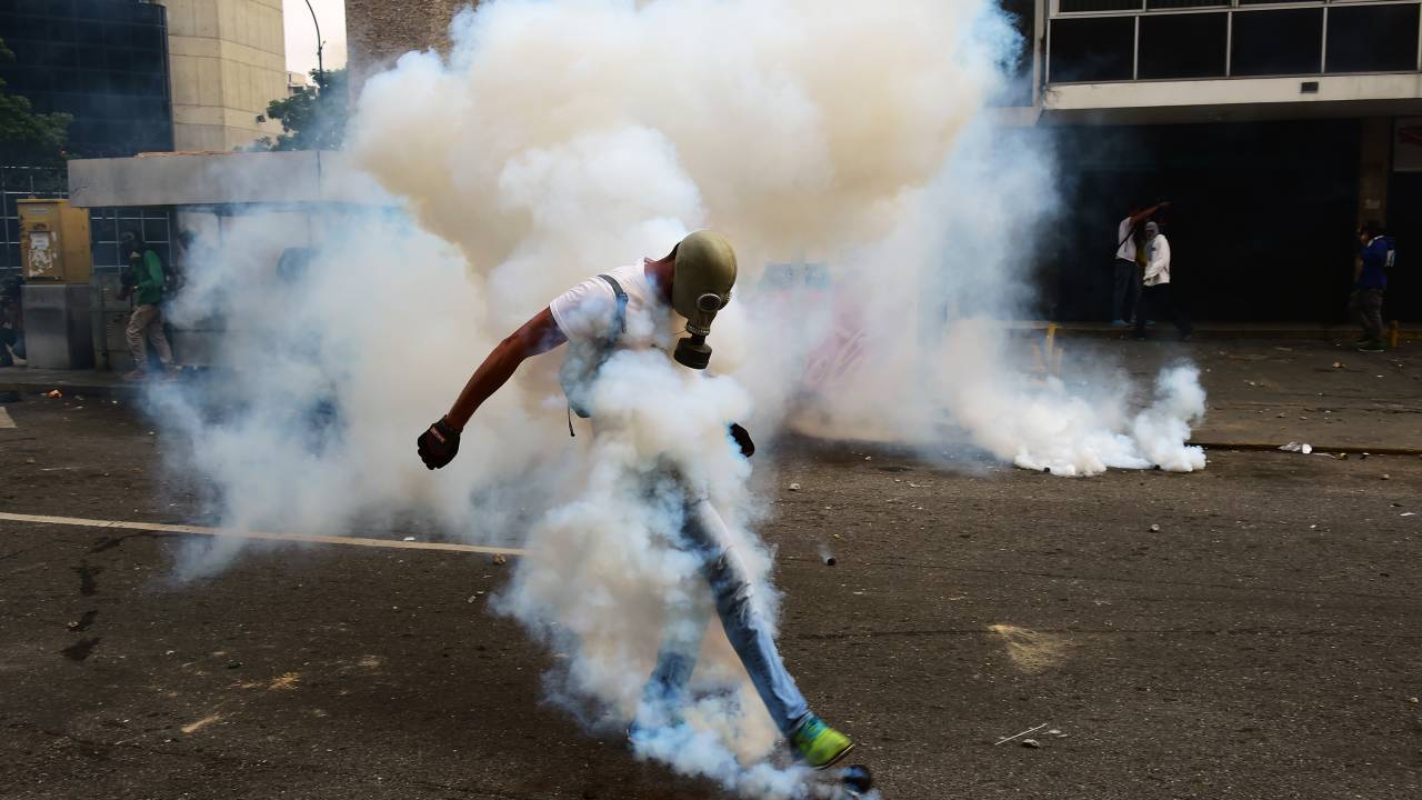 Protestos contra Nicolás Maduro em Caracas