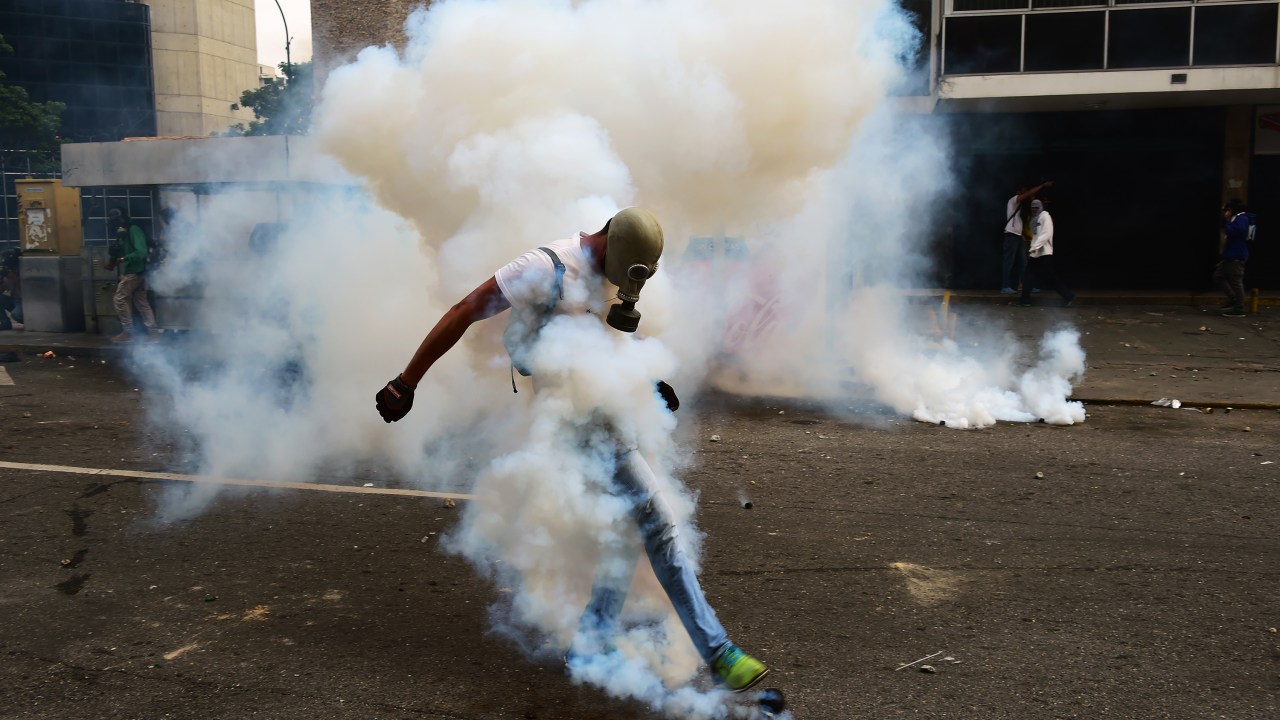 Protestos contra Nicolás Maduro em Caracas