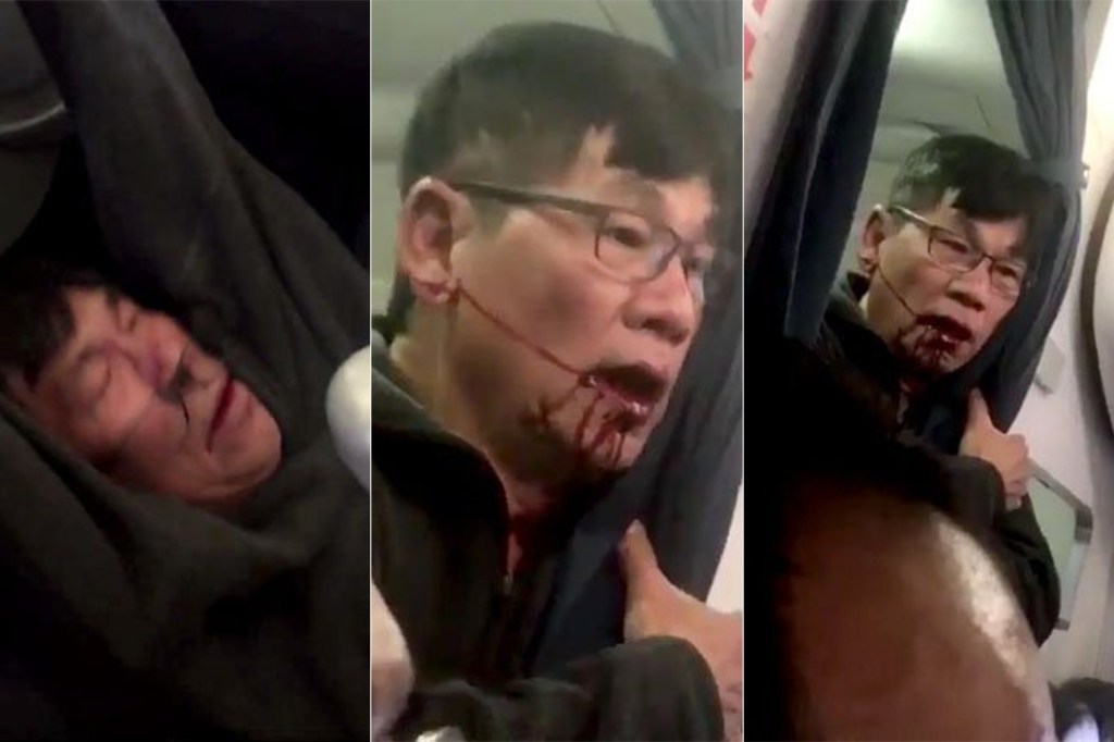 Passageiro retirado à força do avião da United Airlines
