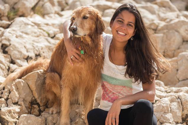 Carol e seu golden retriever Tom em Cascais Carol e seu golden retriever Tom em Cascais