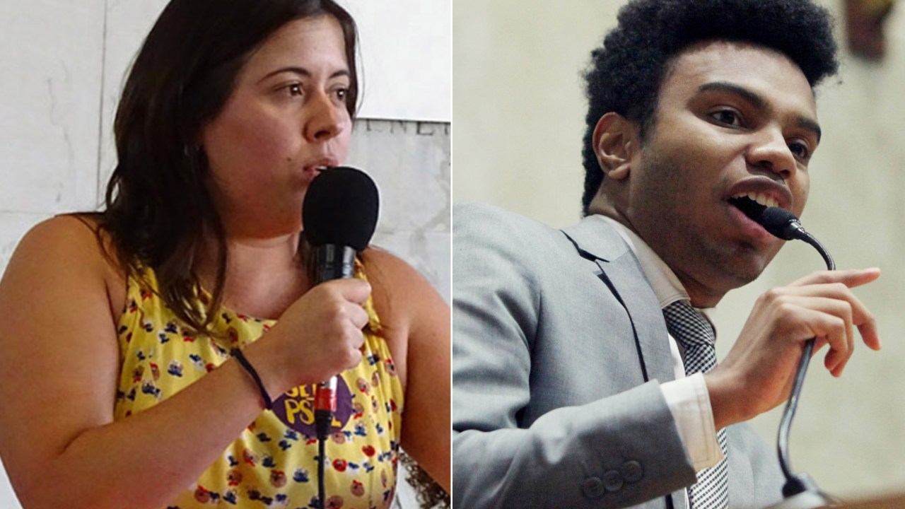 Os vereadores Sâmia Bonfim (PSOL) e Fernando Holiday (DEM)