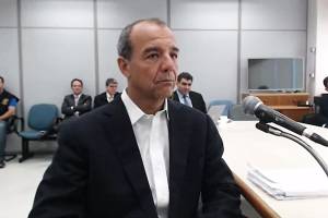 Sérgio Cabral em depoimento para o juiz Sérgio Moro