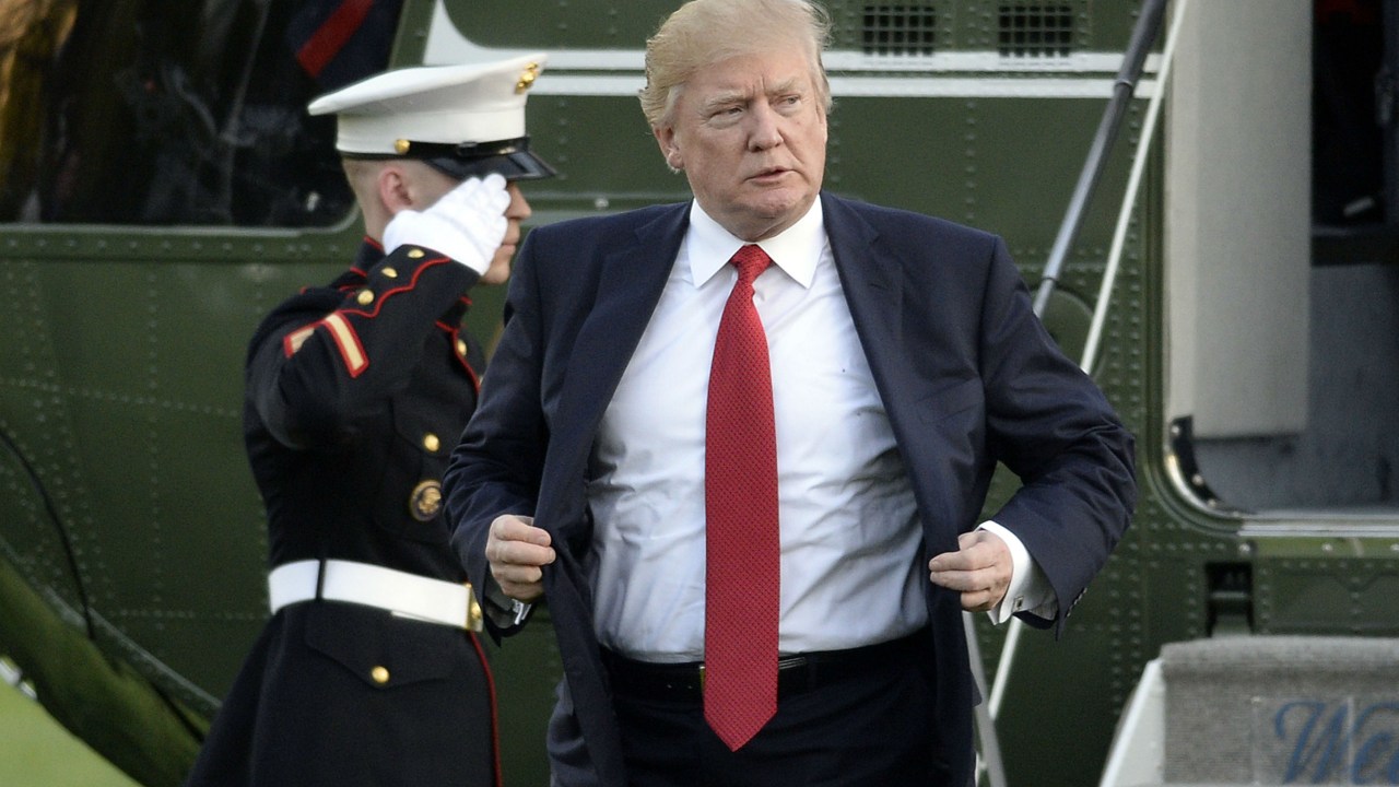 Donald Trump, de volta à Casa Branca, em imagem de 9 de abril de 2017