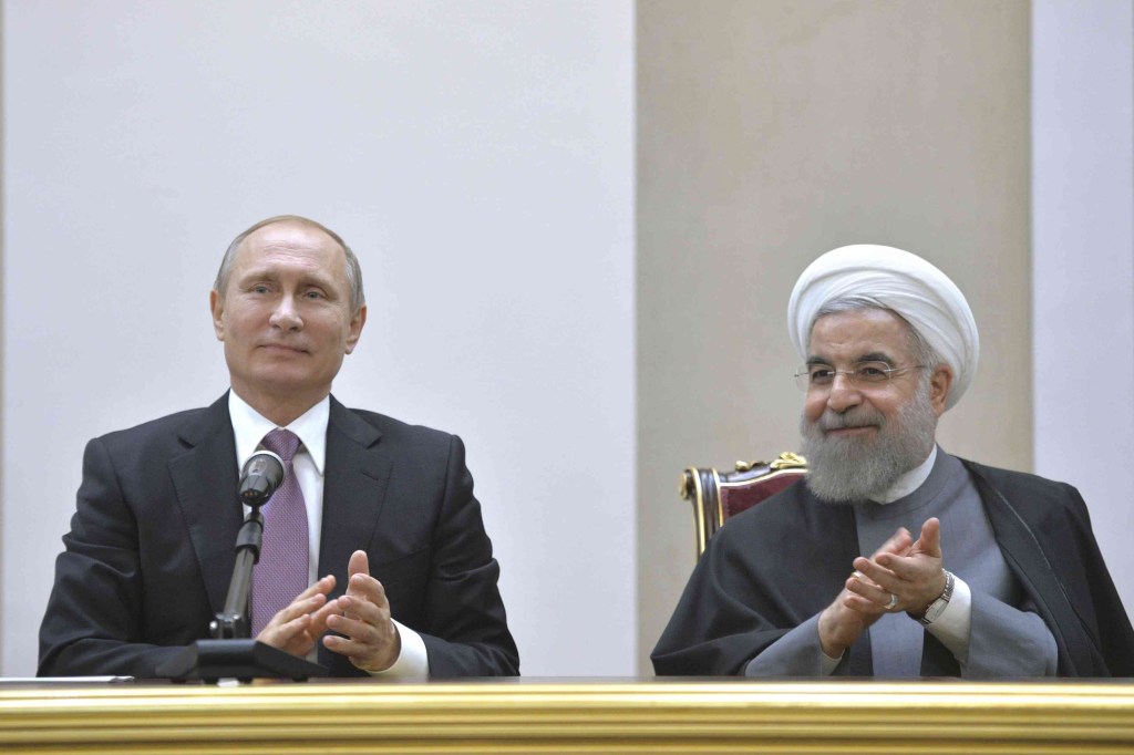 Vladimir Putin e Hassan Rouhani