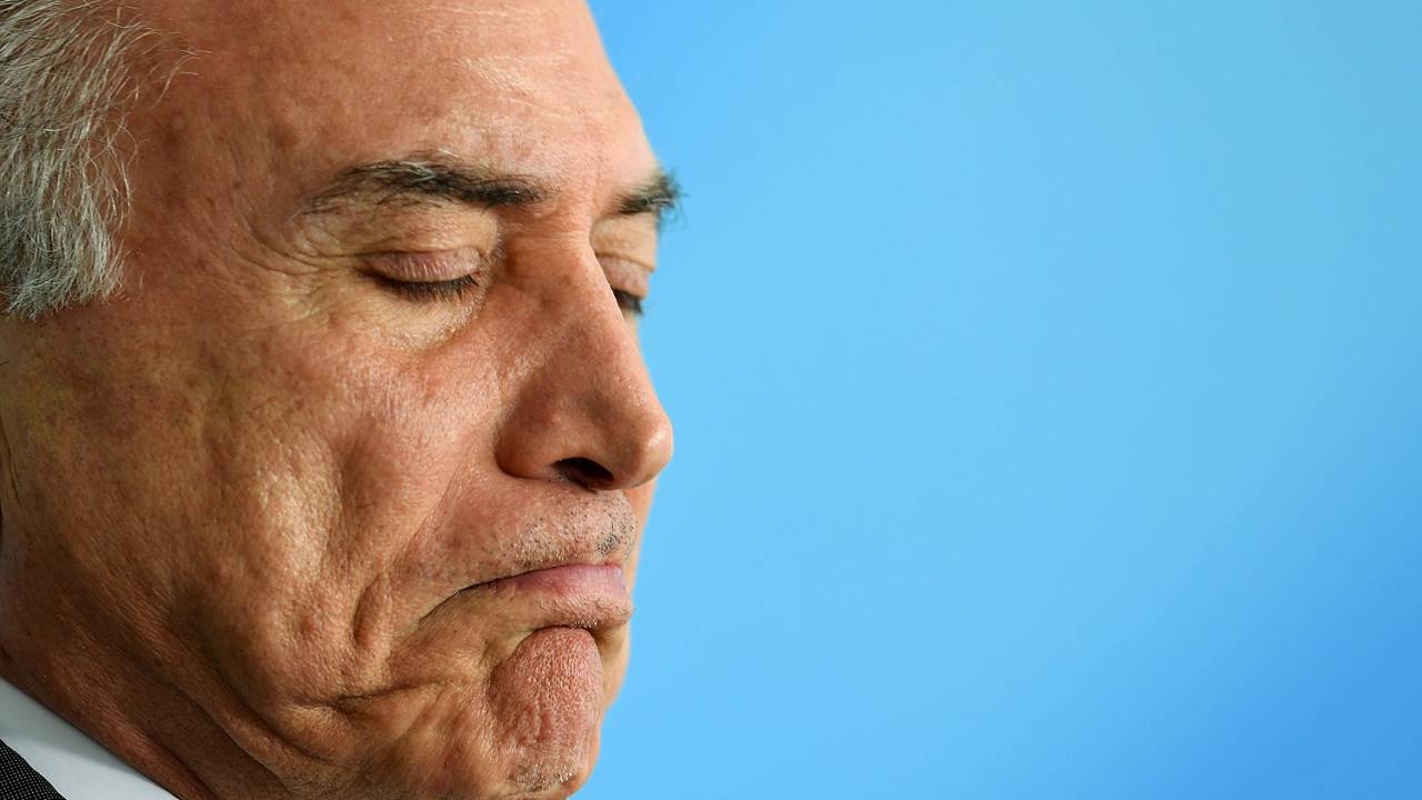 O presidente Michel Temer, no Palácio do Planalto, em Brasília (DF) - 16/06/2017
