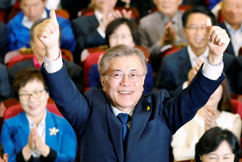 Moon Jae-in, candidato do Partido Democrático da Coreia do Sul à Presidência
