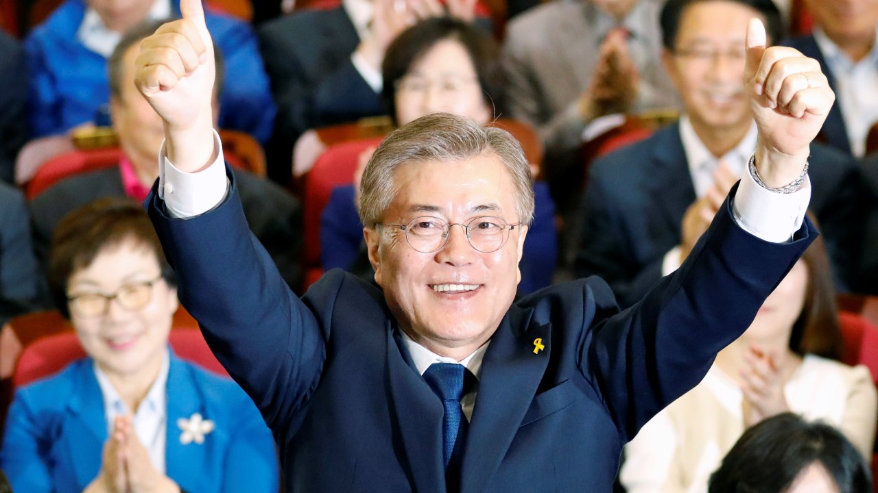 Moon Jae-in, candidato do Partido Democrático da Coreia do Sul à Presidência