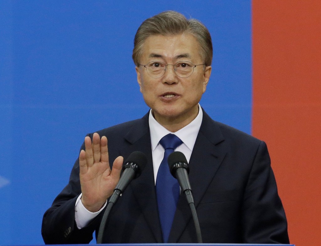 Moon Jae-in, presidente da Coreia do Sul, em juramento