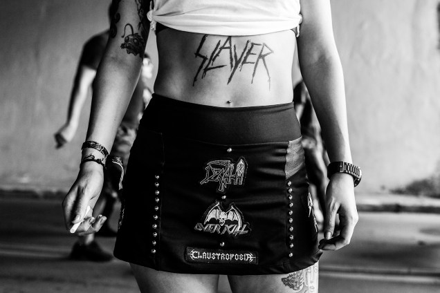 Fã da banda Slayer durante a segunda edição do Maximus Festival São Paulo, no autódromo de Interlagos, zona sul da cidade e reúne as principais bandas nacionais e internacionais do cenário do rock mundial - 13/05/2017