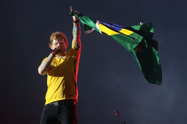 Ed Sheeran durante a turnê “Divide Tour” no Allianz Parque em São Paulo - 28/05/2017