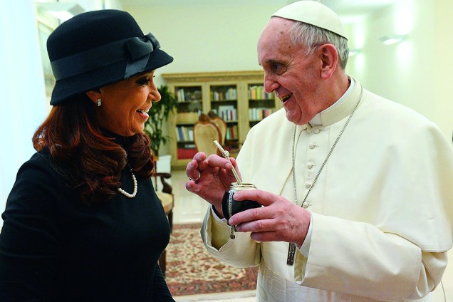 A presidente da Argentina, Cristina Kirchner, durante audiência com o Papa Francisco, no Vaticano - 18/03/2013